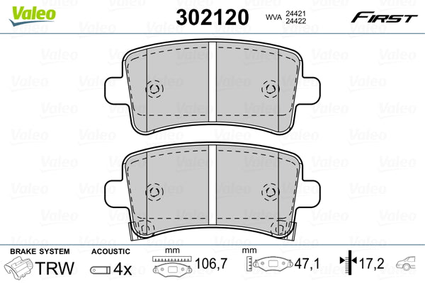 set placute frana,frana disc 302120 VALEO