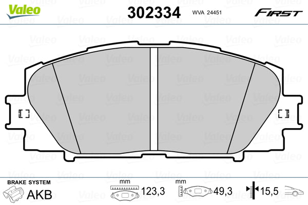 set placute frana,frana disc 302334 VALEO