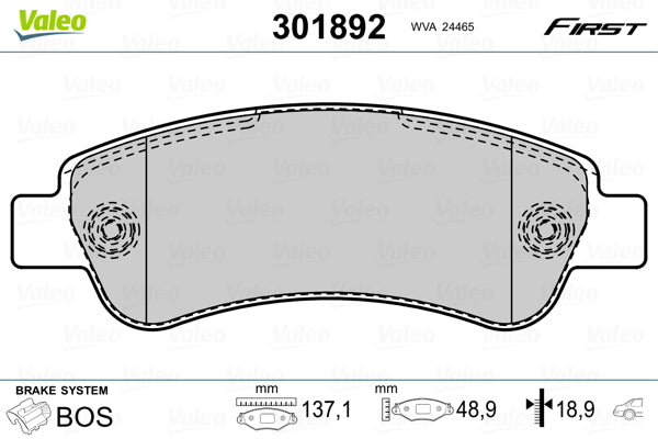 set placute frana,frana disc 301892 VALEO