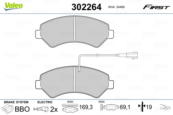 set placute frana,frana disc 302264 VALEO