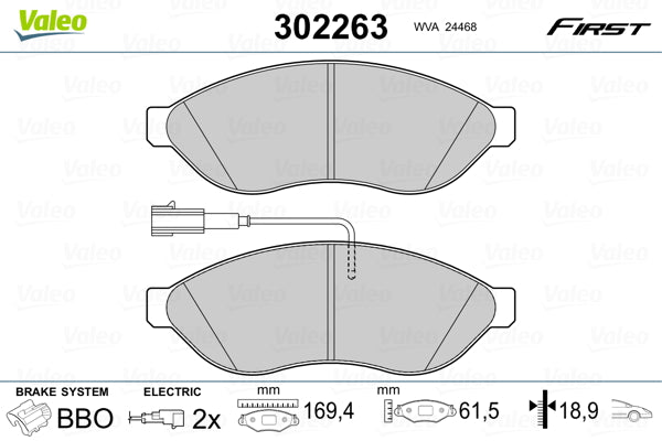 Set placute frana VALEO 302263