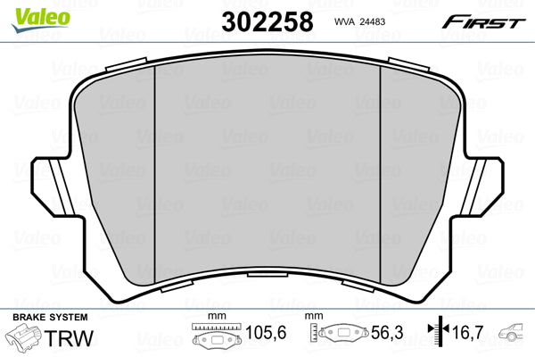 set placute frana,frana disc 302258 VALEO