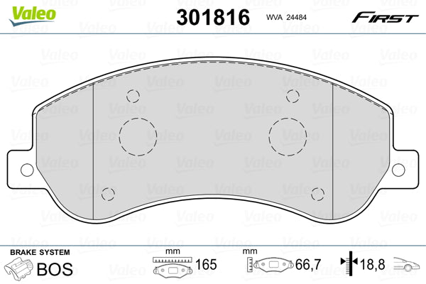 set placute frana,frana disc 301816 VALEO