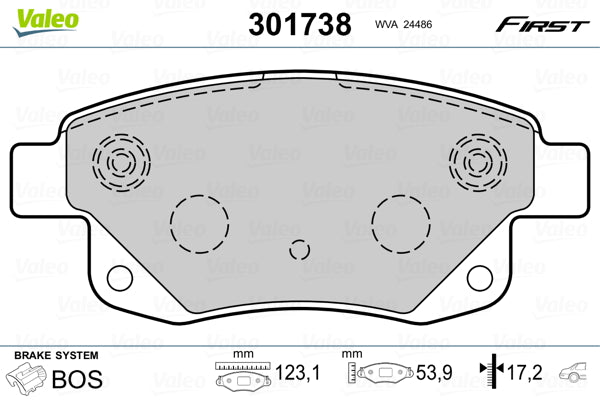 set placute frana,frana disc 301738 VALEO