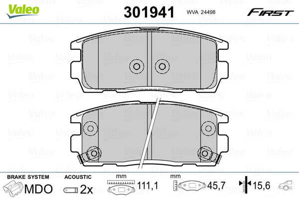 set placute frana,frana disc 301941 VALEO