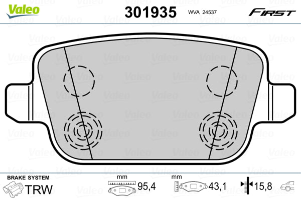 set placute frana,frana disc 301935 VALEO