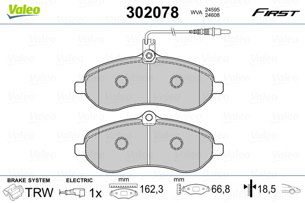 set placute frana,frana disc 302078 VALEO