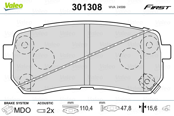set placute frana,frana disc 301308 VALEO