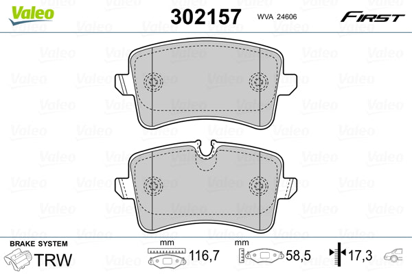 set placute frana,frana disc 302157 VALEO