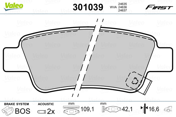 set placute frana,frana disc 301039 VALEO