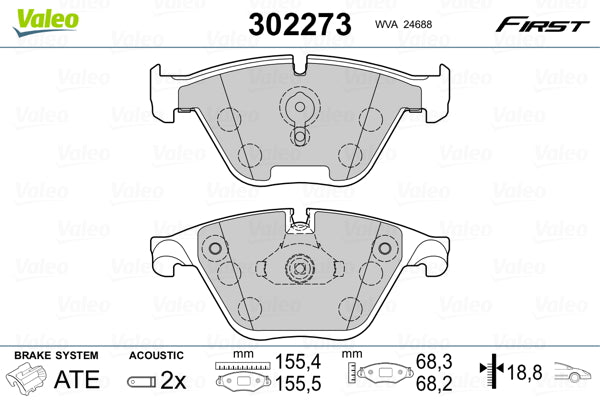 set placute frana,frana disc 302273 VALEO