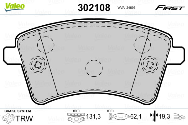 set placute frana,frana disc 302108 VALEO