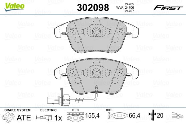 set placute frana,frana disc 302098 VALEO