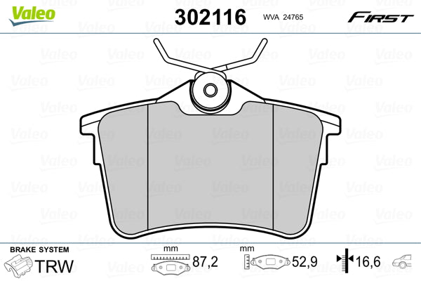 set placute frana,frana disc 302116 VALEO