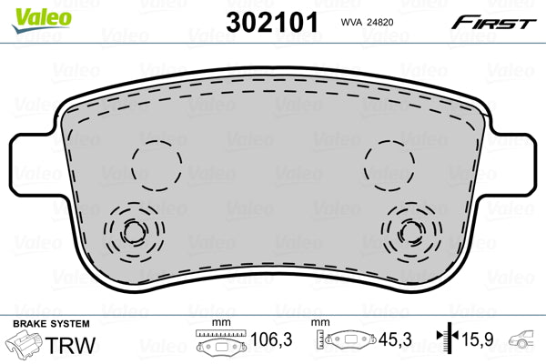 set placute frana,frana disc 302101 VALEO