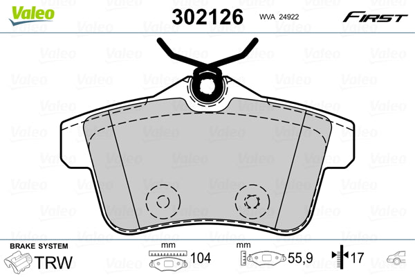 set placute frana,frana disc 302126 VALEO