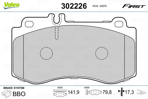 set placute frana,frana disc 302226 VALEO