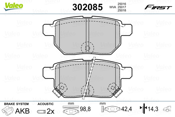 set placute frana,frana disc 302085 VALEO