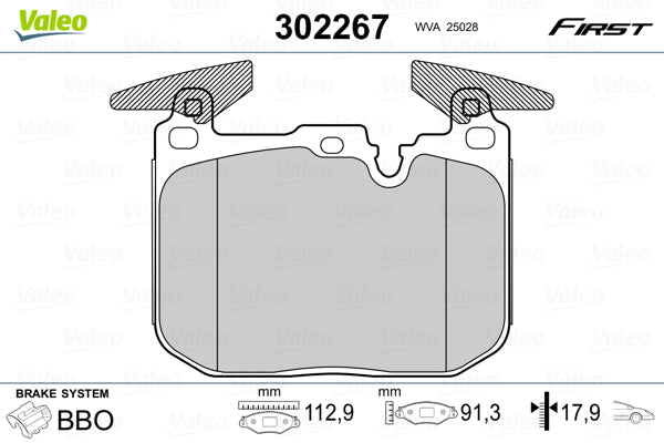 set placute frana,frana disc 302267 VALEO