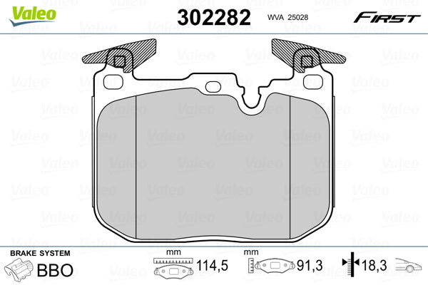set placute frana,frana disc 302282 VALEO