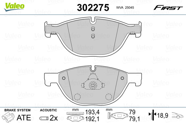 set placute frana,frana disc 302275 VALEO