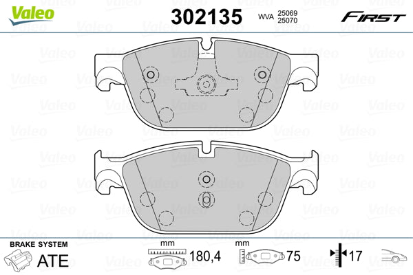 set placute frana,frana disc 302135 VALEO