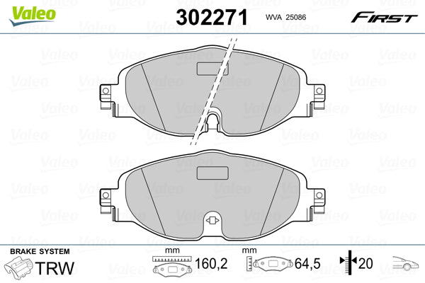 set placute frana,frana disc 302271 VALEO