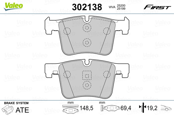 set placute frana,frana disc 302138 VALEO