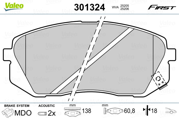 set placute frana,frana disc 301324 VALEO