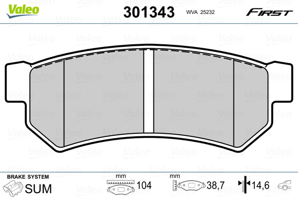 set placute frana,frana disc 301343 VALEO