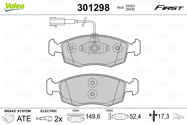 set placute frana,frana disc 301298 VALEO