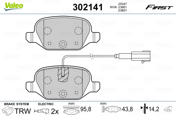 set placute frana,frana disc 302141 VALEO