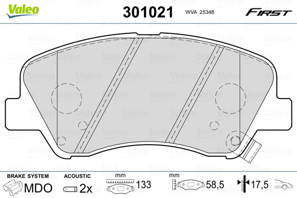 set placute frana,frana disc 301021 VALEO