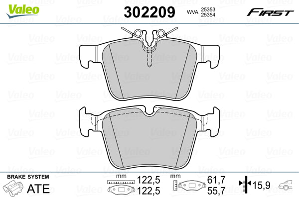 set placute frana,frana disc 302209 VALEO