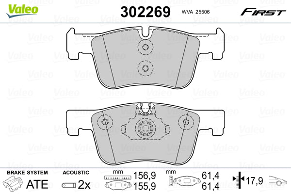 set placute frana,frana disc 302269 VALEO