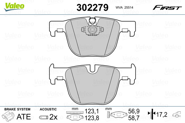 set placute frana,frana disc 302279 VALEO
