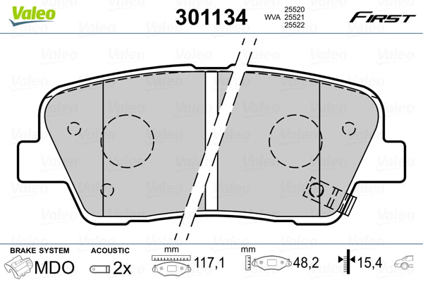 set placute frana,frana disc 301134 VALEO
