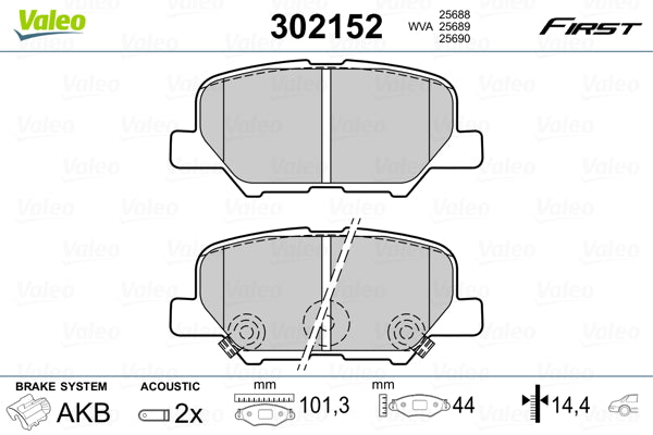 set placute frana,frana disc 302152 VALEO
