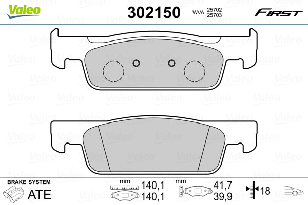 set placute frana,frana disc 302150 VALEO