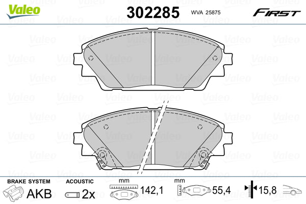 set placute frana,frana disc 302285 VALEO