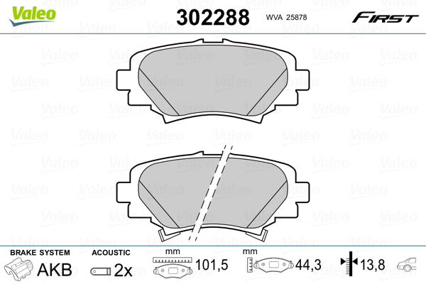 set placute frana,frana disc 302288 VALEO