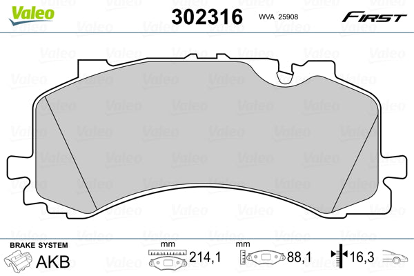 set placute frana,frana disc 302316 VALEO