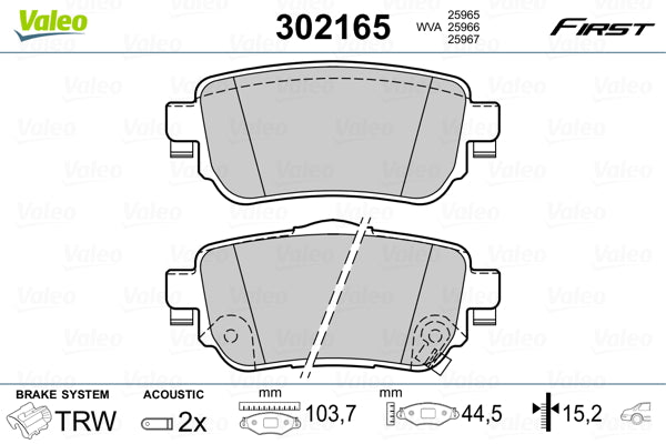 set placute frana,frana disc 302165 VALEO