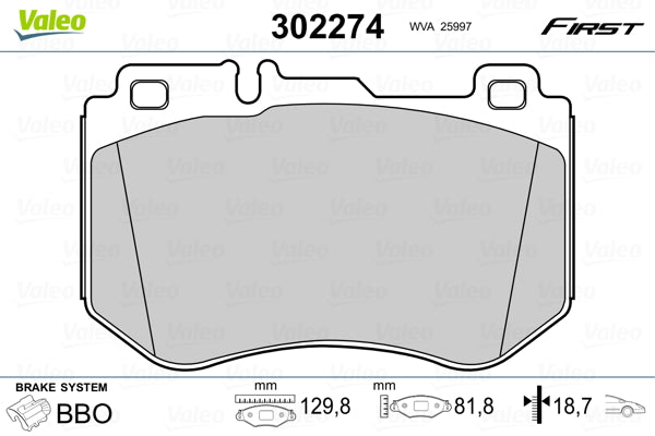 set placute frana,frana disc 302274 VALEO