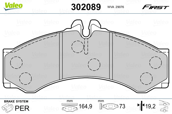 set placute frana,frana disc 302089 VALEO