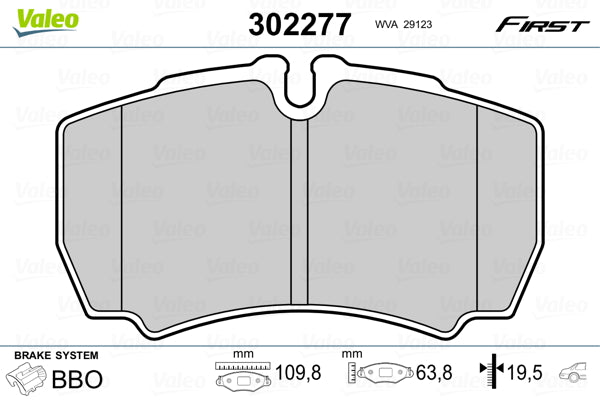 Set placute frana VALEO 302277