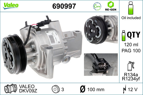 Compresor, climatizare 690997 VALEO