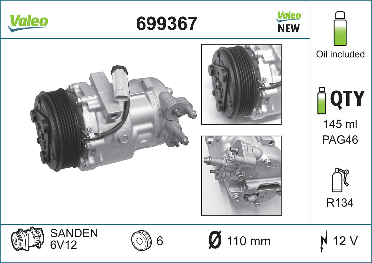 Compresor, climatizare 699367 VALEO