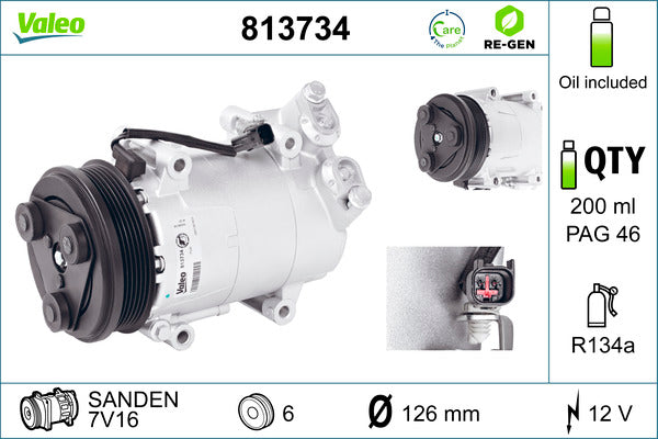 Compresor, climatizare 813734 VALEO