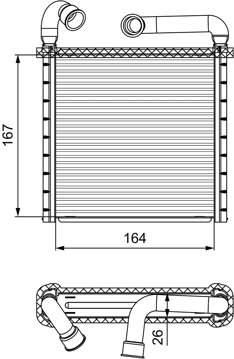 Schimbator caldura, incalzire habitaclu 811506 VALEO